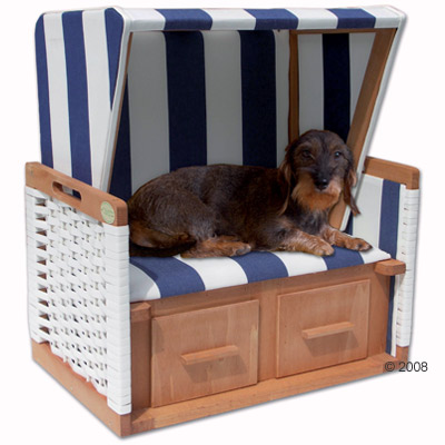 Couchs - Beach Chair Westerland Blue-white - Dimensions L 60 X W 40 X H 65cm